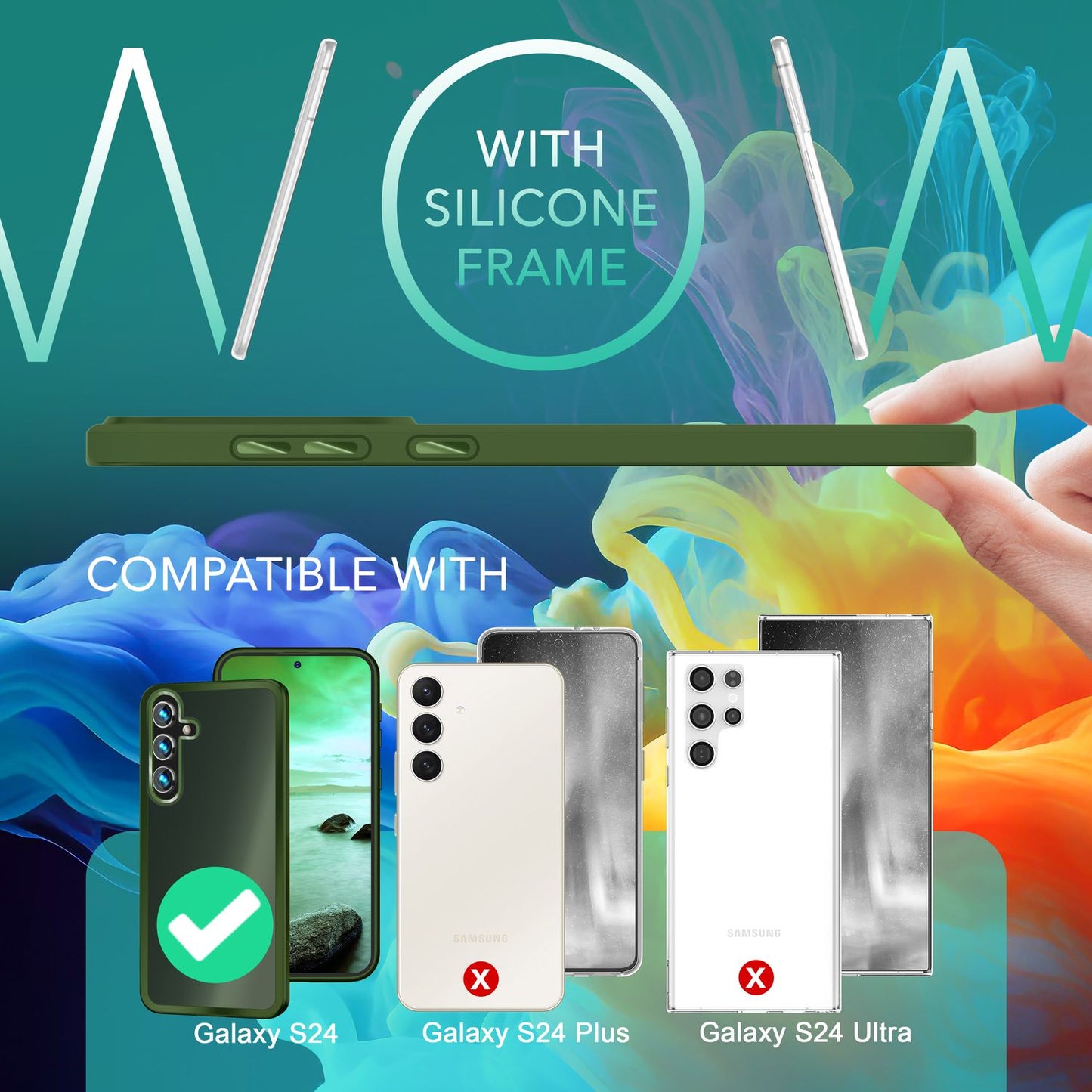 NALIA Matte Hybrid Schutzhülle für Samsung Galaxy S24 Hülle, Semi-Transparente Stoßfeste Harte Rückseite & Schutz-Rahmen