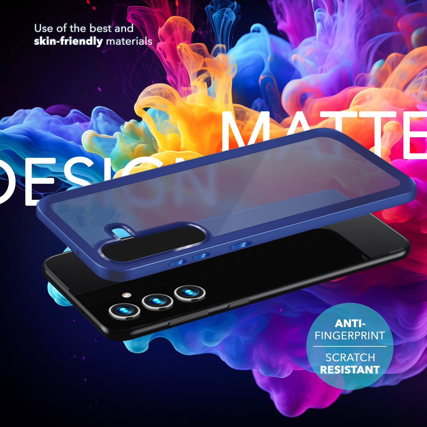 NALIA Matte Hybrid Schutzhülle für Samsung Galaxy S24 Plus Hülle, Semi-Transparente Harte Rückseite & Fallschutz-Rahmen