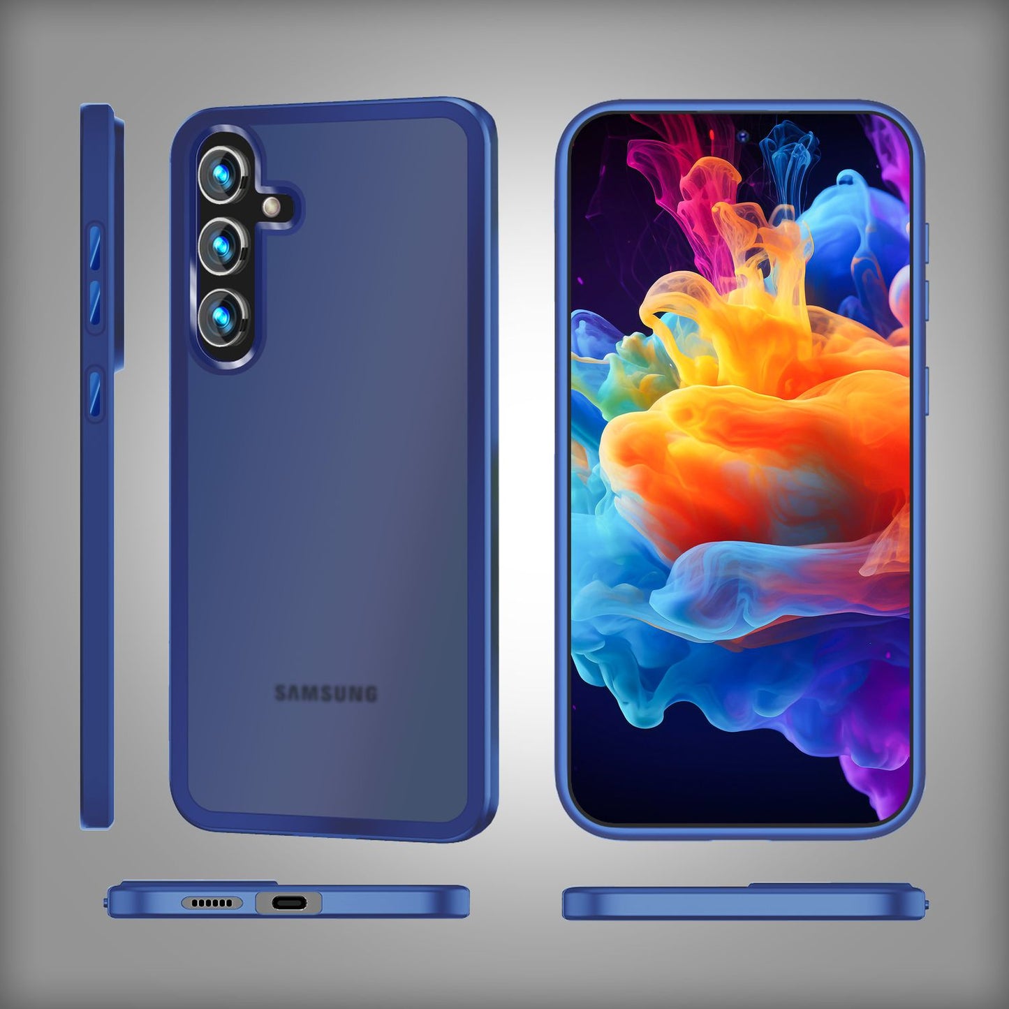 NALIA Matte Hybrid Schutzhülle für Samsung Galaxy S24 Plus Hülle, Semi-Transparente Harte Rückseite & Fallschutz-Rahmen