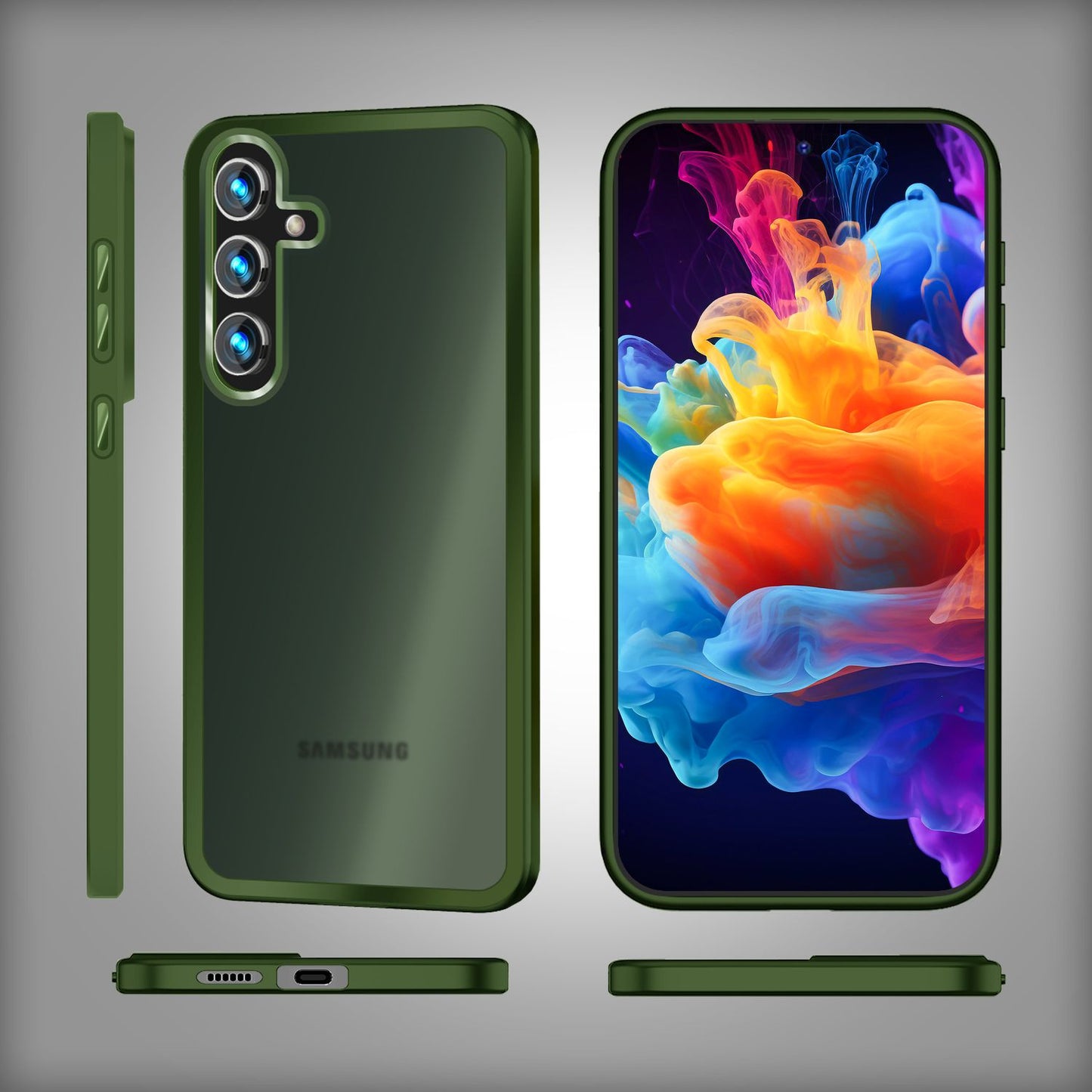 NALIA Matte Hybrid Schutzhülle für Samsung Galaxy S24 Plus Hülle, Semi-Transparente Harte Rückseite & Fallschutz-Rahmen