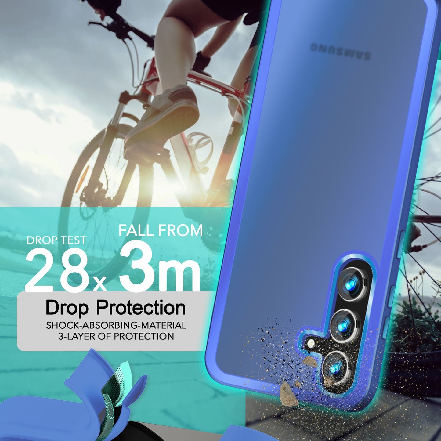 NALIA Matte Hybrid Schutzhülle für Samsung Galaxy S24 Plus Hülle, Semi-Transparente Harte Rückseite & Fallschutz-Rahmen