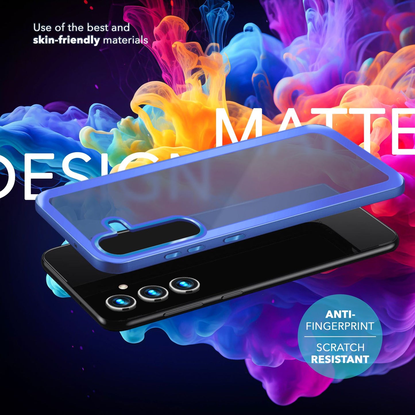 NALIA Matte Hybrid Schutzhülle für Samsung Galaxy S24 Plus Hülle, Semi-Transparente Harte Rückseite & Fallschutz-Rahmen