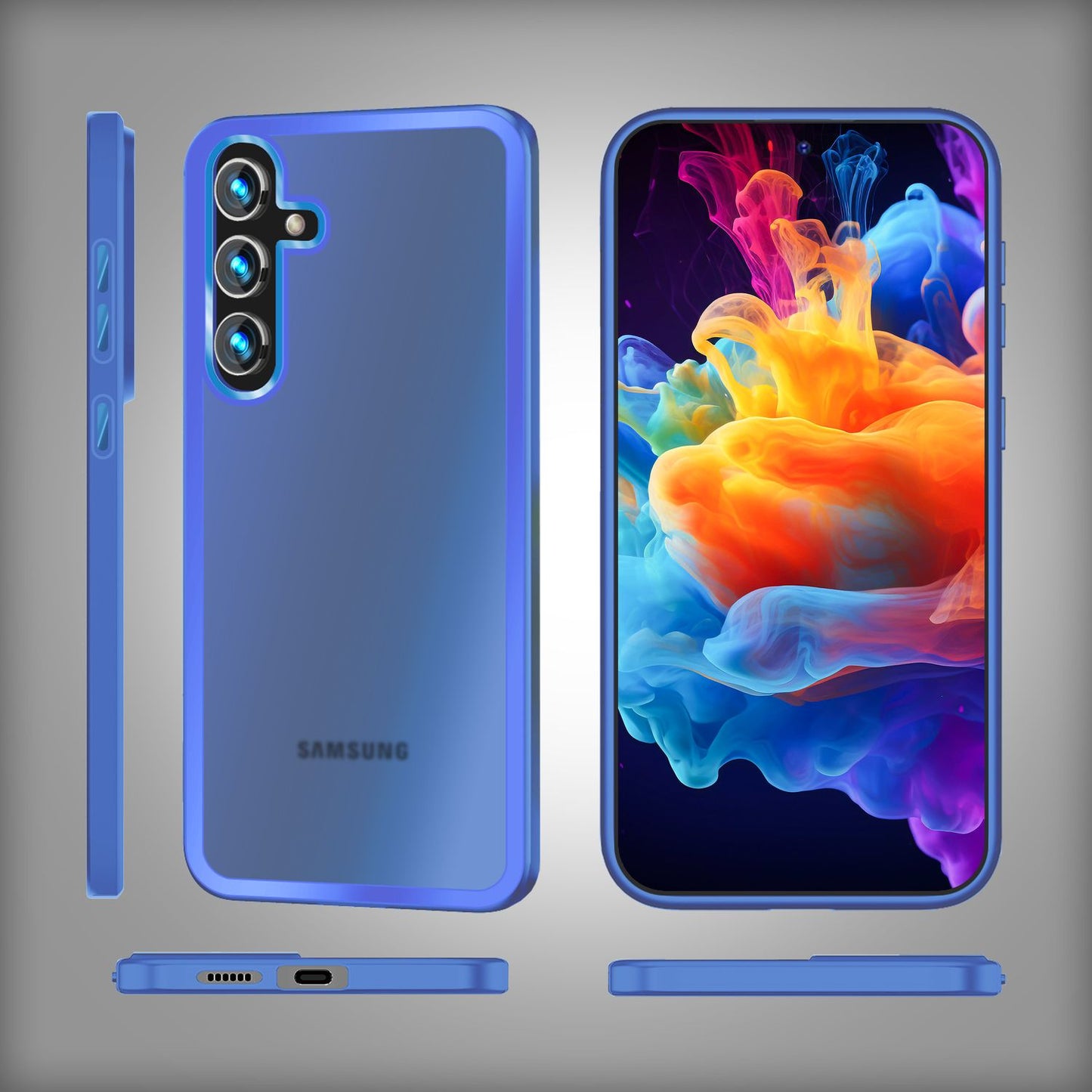 NALIA Matte Hybrid Schutzhülle für Samsung Galaxy S24 Plus Hülle, Semi-Transparente Harte Rückseite & Fallschutz-Rahmen