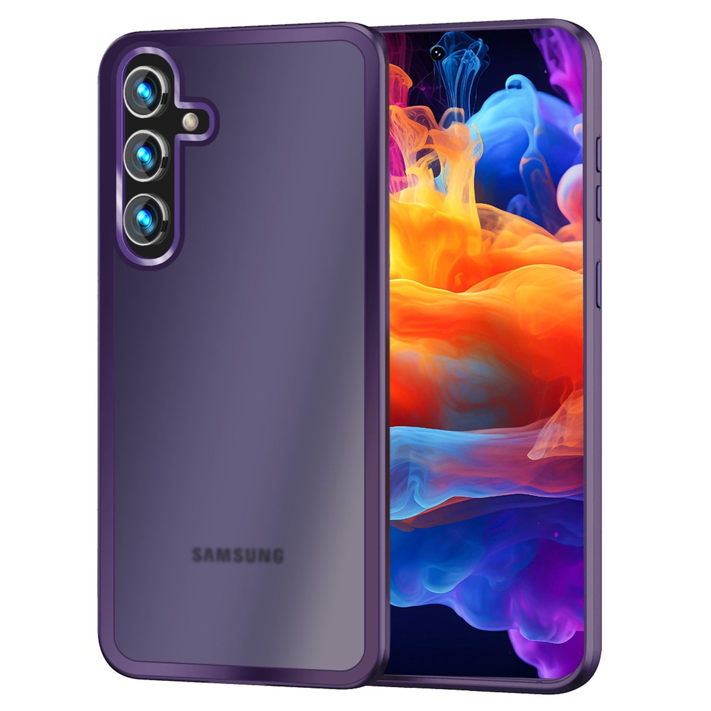 NALIA Matte Hybrid Schutzhülle für Samsung Galaxy S24 Plus Hülle, Semi-Transparente Harte Rückseite & Fallschutz-Rahmen