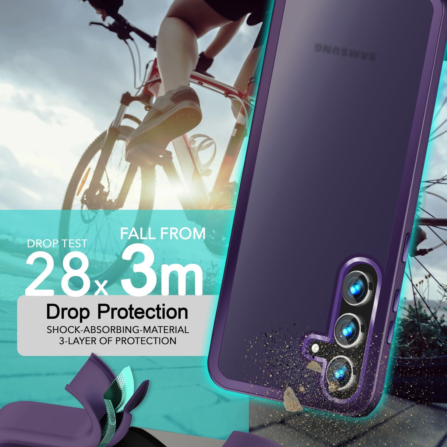 NALIA Matte Hybrid Schutzhülle für Samsung Galaxy S24 Plus Hülle, Semi-Transparente Harte Rückseite & Fallschutz-Rahmen