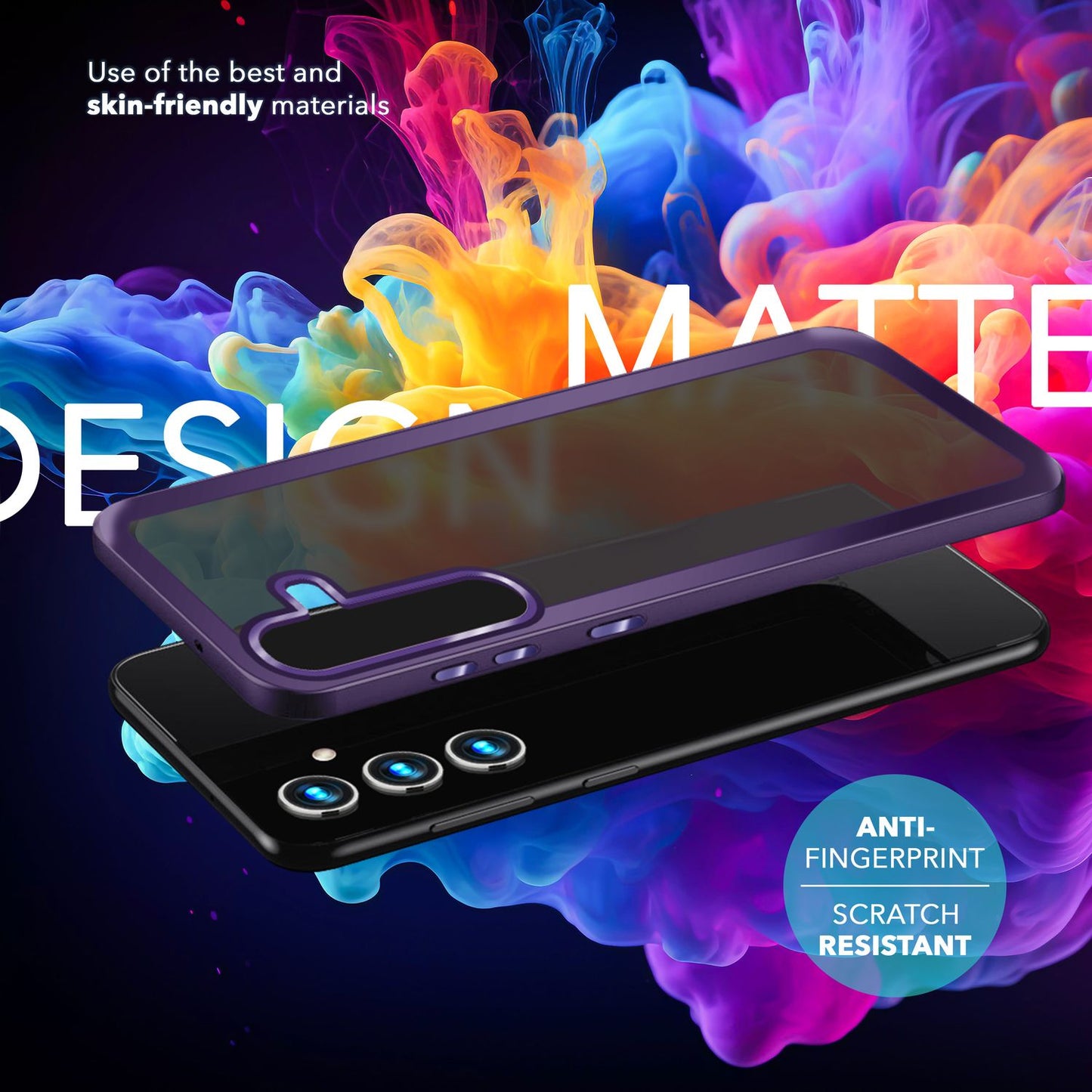 NALIA Matte Hybrid Schutzhülle für Samsung Galaxy S24 Plus Hülle, Semi-Transparente Harte Rückseite & Fallschutz-Rahmen