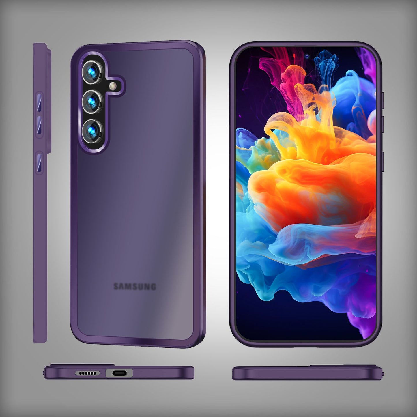 NALIA Matte Hybrid Schutzhülle für Samsung Galaxy S24 Plus Hülle, Semi-Transparente Harte Rückseite & Fallschutz-Rahmen