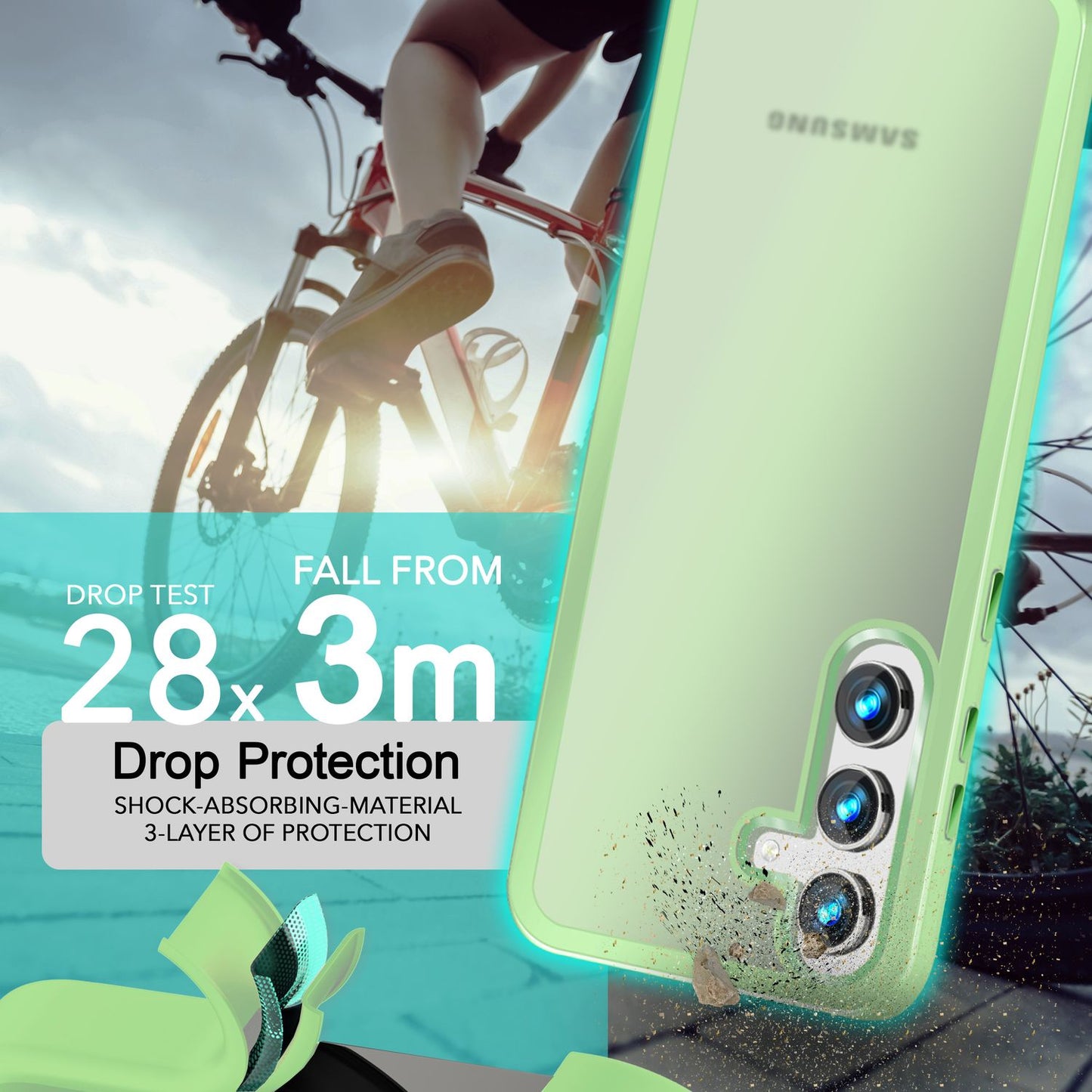 NALIA Matte Hybrid Schutzhülle für Samsung Galaxy S24 Plus Hülle, Semi-Transparente Harte Rückseite & Fallschutz-Rahmen