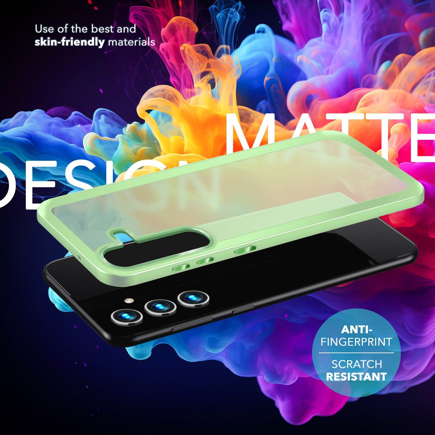 NALIA Matte Hybrid Schutzhülle für Samsung Galaxy S24 Plus Hülle, Semi-Transparente Harte Rückseite & Fallschutz-Rahmen