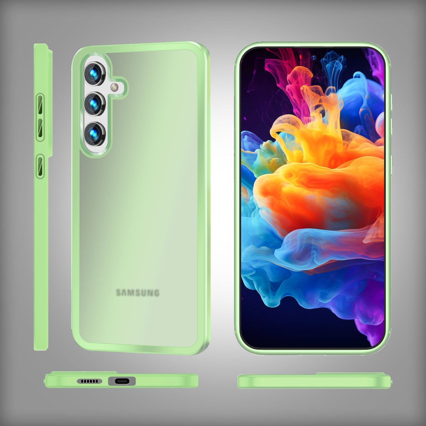 NALIA Matte Hybrid Schutzhülle für Samsung Galaxy S24 Plus Hülle, Semi-Transparente Harte Rückseite & Fallschutz-Rahmen