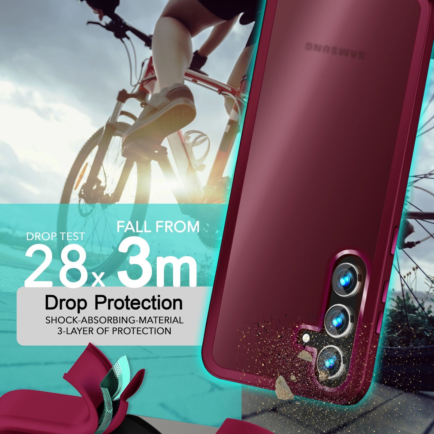 NALIA Matte Hybrid Schutzhülle für Samsung Galaxy S24 Plus Hülle, Semi-Transparente Harte Rückseite & Fallschutz-Rahmen