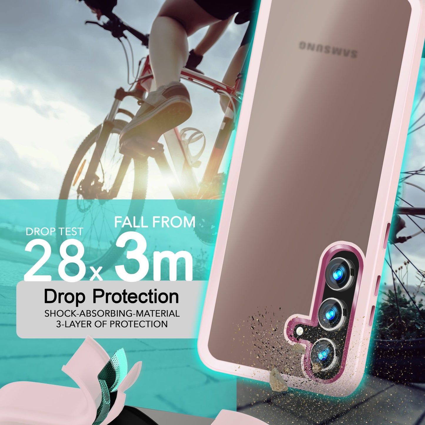 NALIA Matte Hybrid Schutzhülle für Samsung Galaxy S24 Plus Hülle, Semi-Transparente Harte Rückseite & Fallschutz-Rahmen