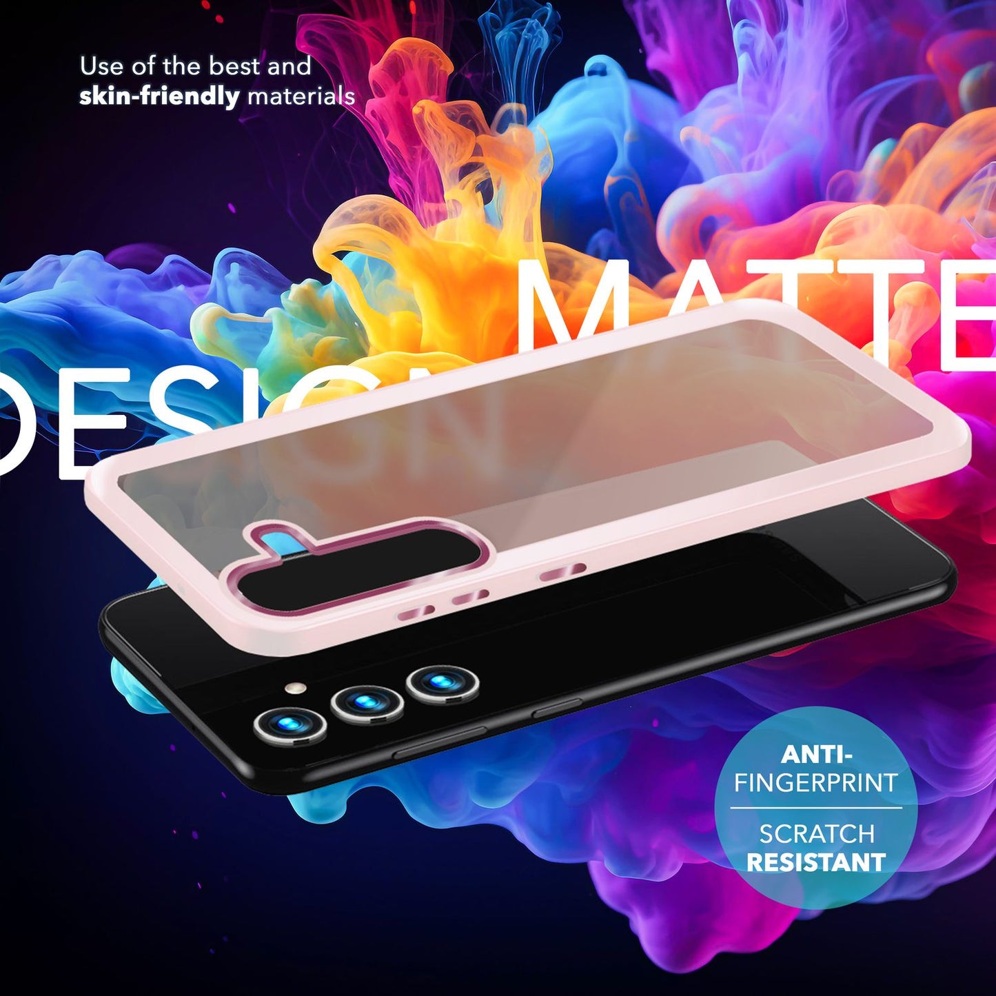 NALIA Matte Hybrid Schutzhülle für Samsung Galaxy S24 Plus Hülle, Semi-Transparente Harte Rückseite & Fallschutz-Rahmen