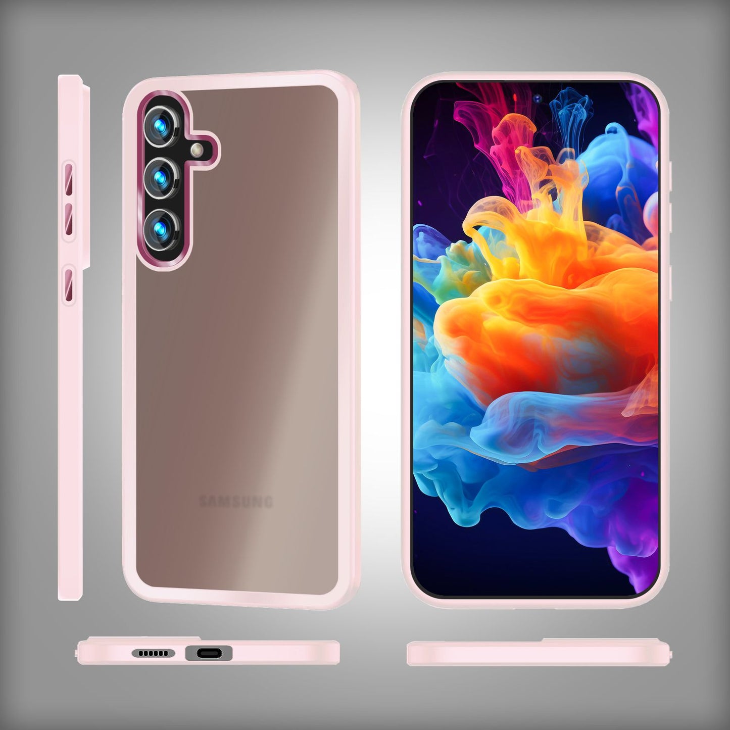 NALIA Matte Hybrid Schutzhülle für Samsung Galaxy S24 Plus Hülle, Semi-Transparente Harte Rückseite & Fallschutz-Rahmen