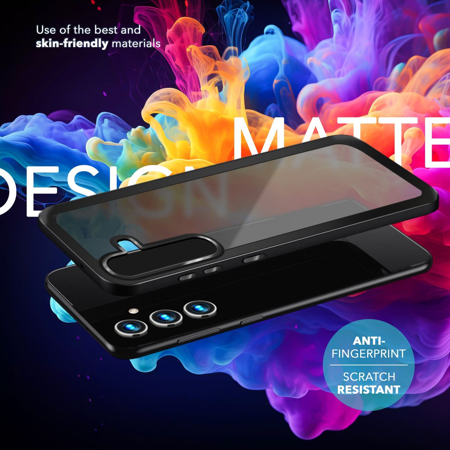 NALIA Matte Hybrid Schutzhülle für Samsung Galaxy S24 Plus Hülle, Semi-Transparente Harte Rückseite & Fallschutz-Rahmen