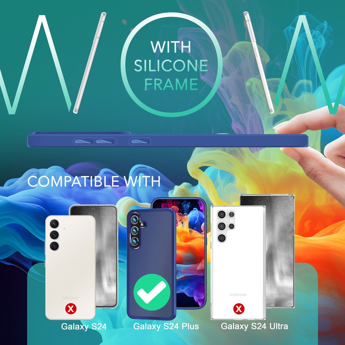 NALIA Matte Hybrid Schutzhülle für Samsung Galaxy S24 Plus Hülle, Semi-Transparente Harte Rückseite & Fallschutz-Rahmen