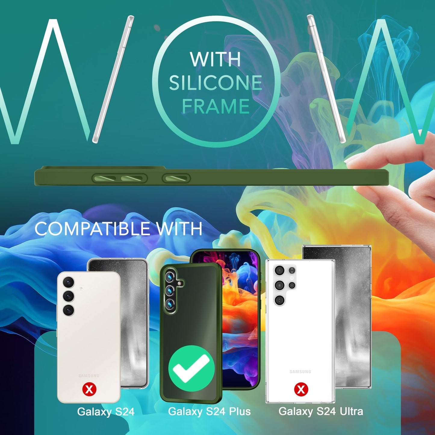 NALIA Matte Hybrid Schutzhülle für Samsung Galaxy S24 Plus Hülle, Semi-Transparente Harte Rückseite & Fallschutz-Rahmen