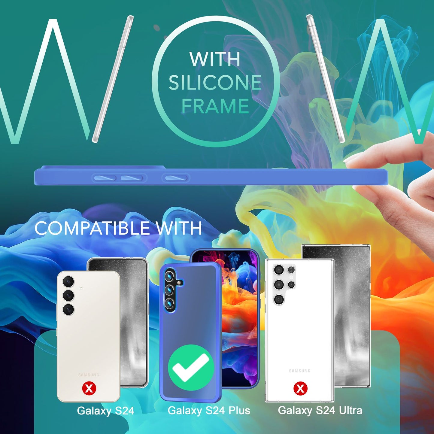 NALIA Matte Hybrid Schutzhülle für Samsung Galaxy S24 Plus Hülle, Semi-Transparente Harte Rückseite & Fallschutz-Rahmen