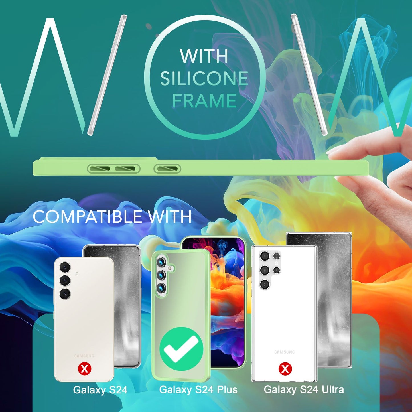 NALIA Matte Hybrid Schutzhülle für Samsung Galaxy S24 Plus Hülle, Semi-Transparente Harte Rückseite & Fallschutz-Rahmen