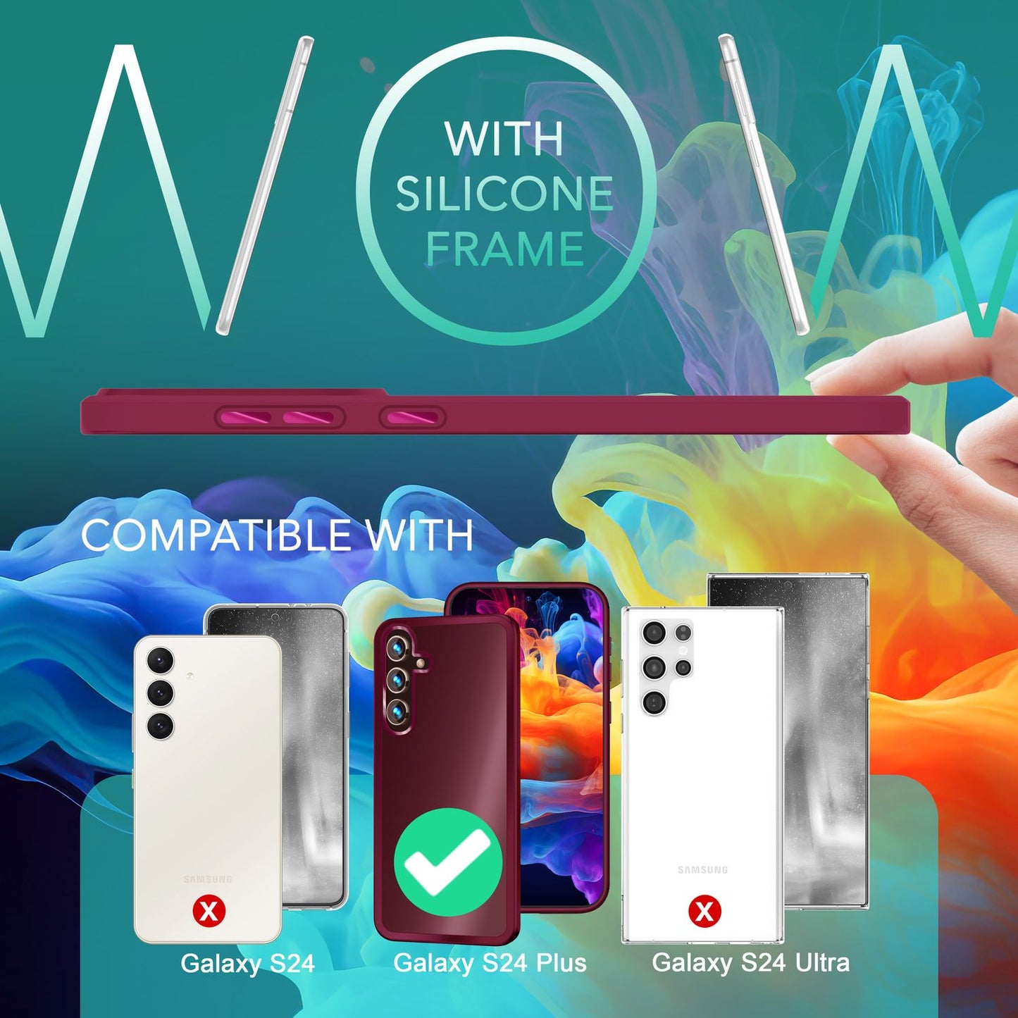 NALIA Matte Hybrid Schutzhülle für Samsung Galaxy S24 Plus Hülle, Semi-Transparente Harte Rückseite & Fallschutz-Rahmen