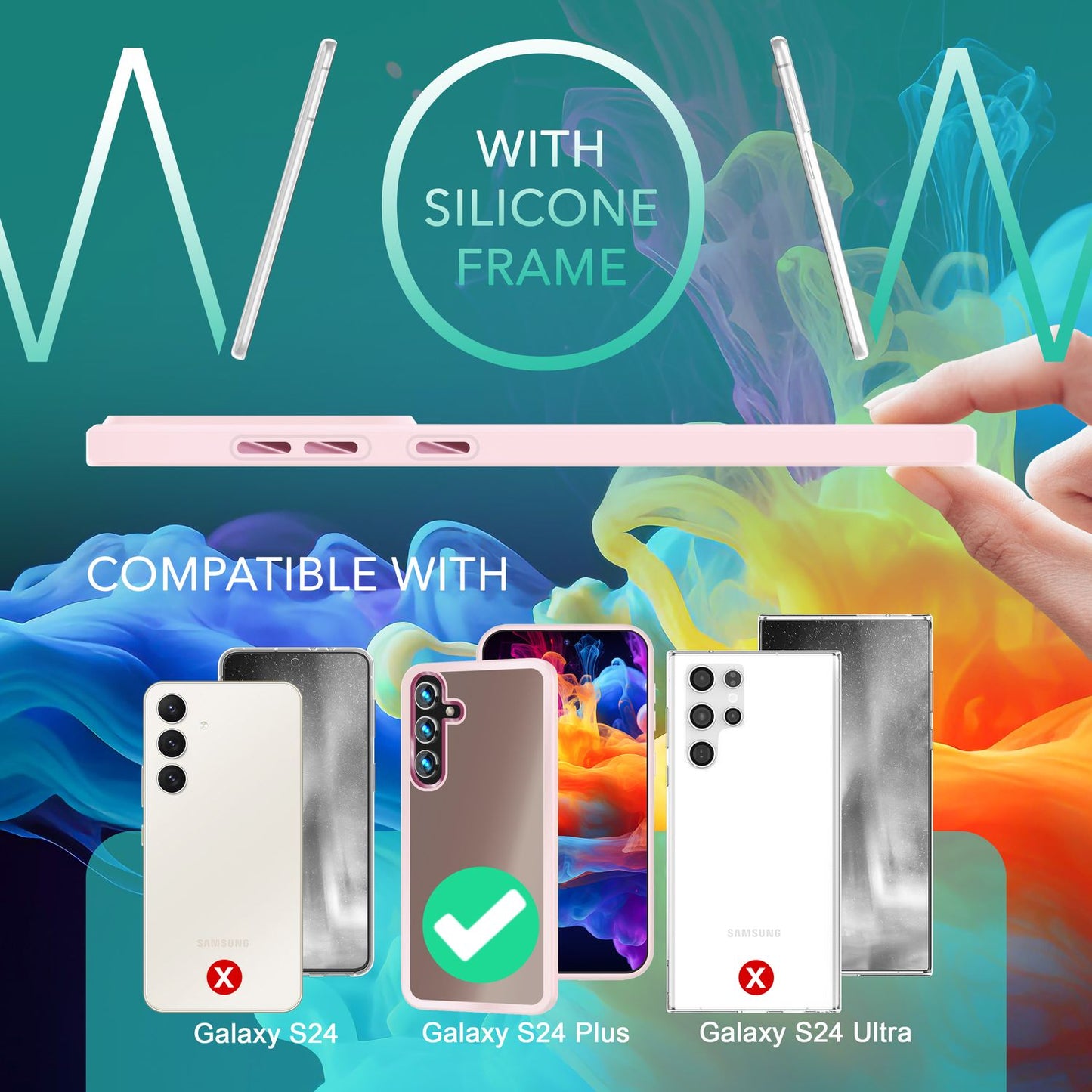 NALIA Matte Hybrid Schutzhülle für Samsung Galaxy S24 Plus Hülle, Semi-Transparente Harte Rückseite & Fallschutz-Rahmen