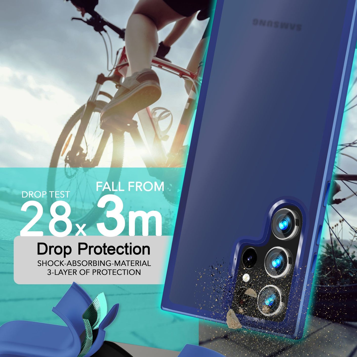 NALIA Matte Hybrid Schutzhülle für Samsung Galaxy S24 Ultra Hülle, Semi-Transparente Harte Rückseite & Fallschutz-Rahmen