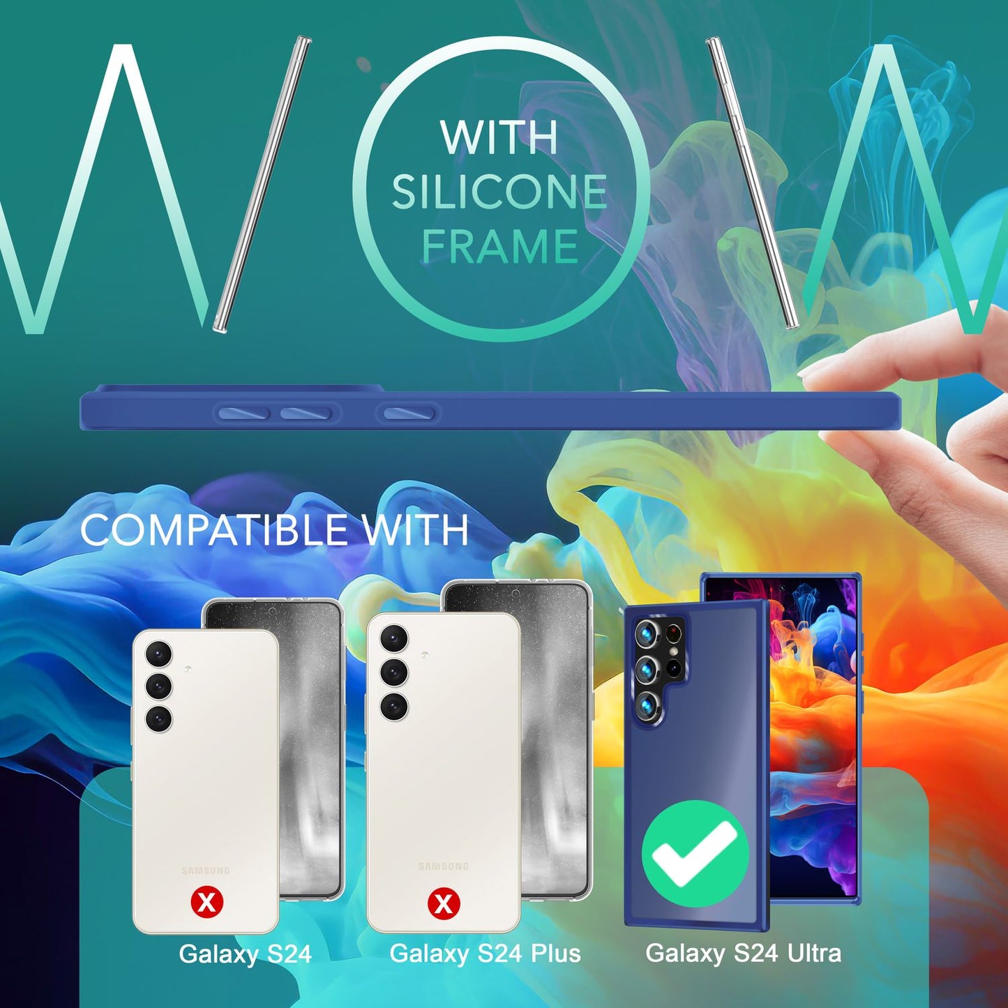 NALIA Matte Hybrid Schutzhülle für Samsung Galaxy S24 Ultra Hülle, Semi-Transparente Harte Rückseite & Fallschutz-Rahmen