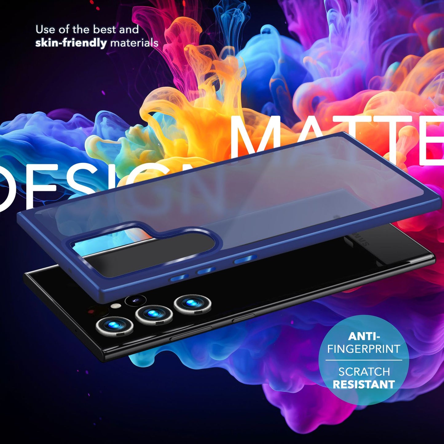 NALIA Matte Hybrid Schutzhülle für Samsung Galaxy S24 Ultra Hülle, Semi-Transparente Harte Rückseite & Fallschutz-Rahmen