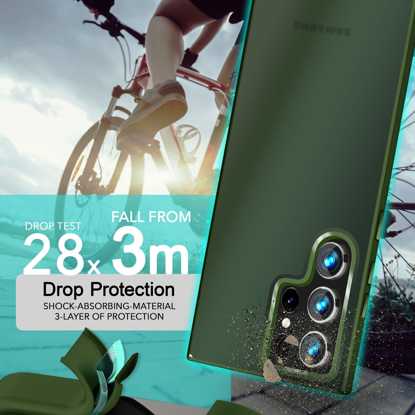 NALIA Matte Hybrid Schutzhülle für Samsung Galaxy S24 Ultra Hülle, Semi-Transparente Harte Rückseite & Fallschutz-Rahmen