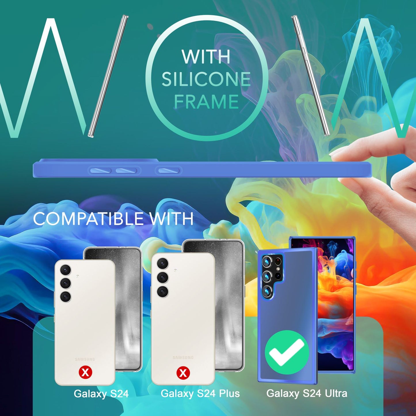 NALIA Matte Hybrid Schutzhülle für Samsung Galaxy S24 Ultra Hülle, Semi-Transparente Harte Rückseite & Fallschutz-Rahmen