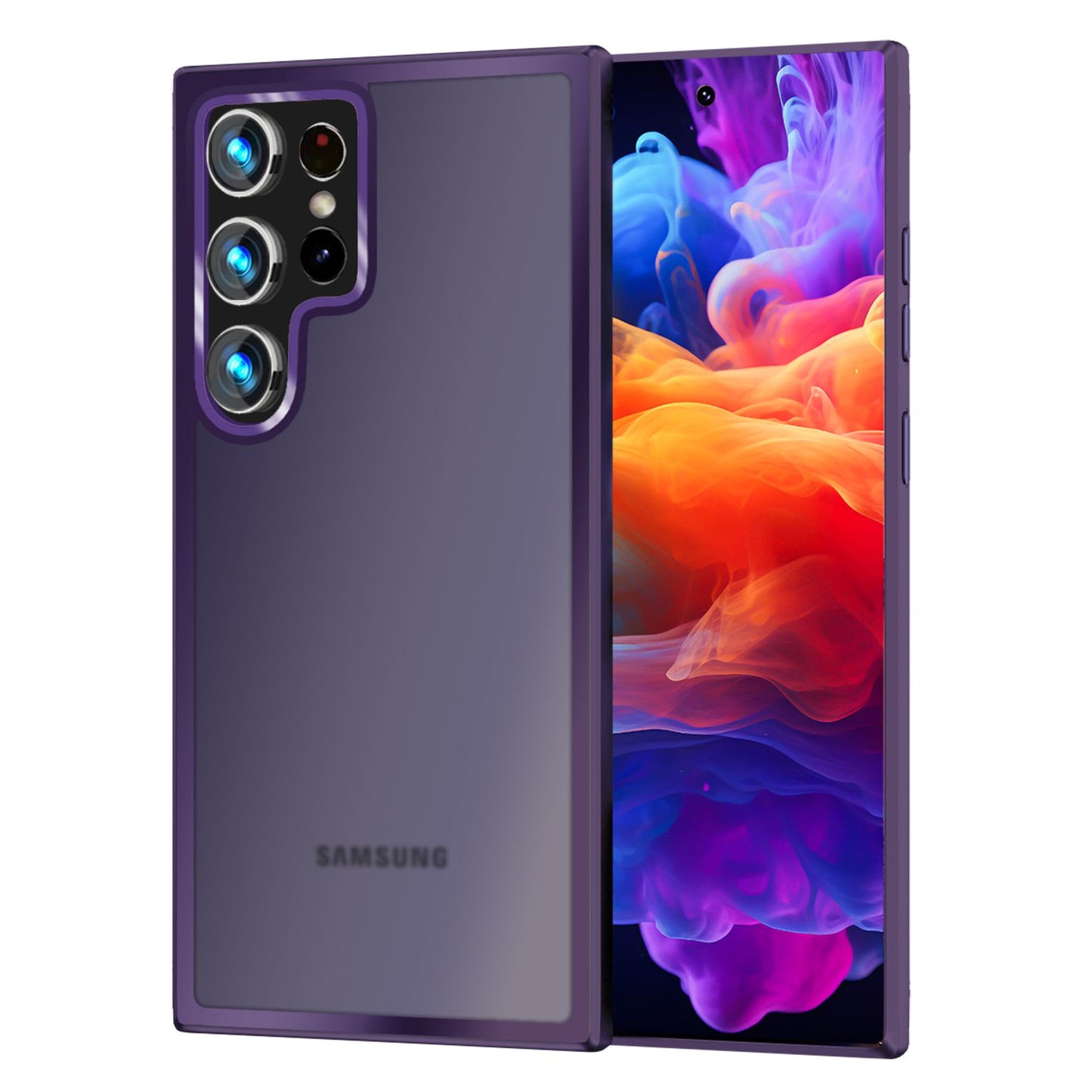 NALIA Matte Hybrid Schutzhülle für Samsung Galaxy S24 Ultra Hülle, Semi-Transparente Harte Rückseite & Fallschutz-Rahmen