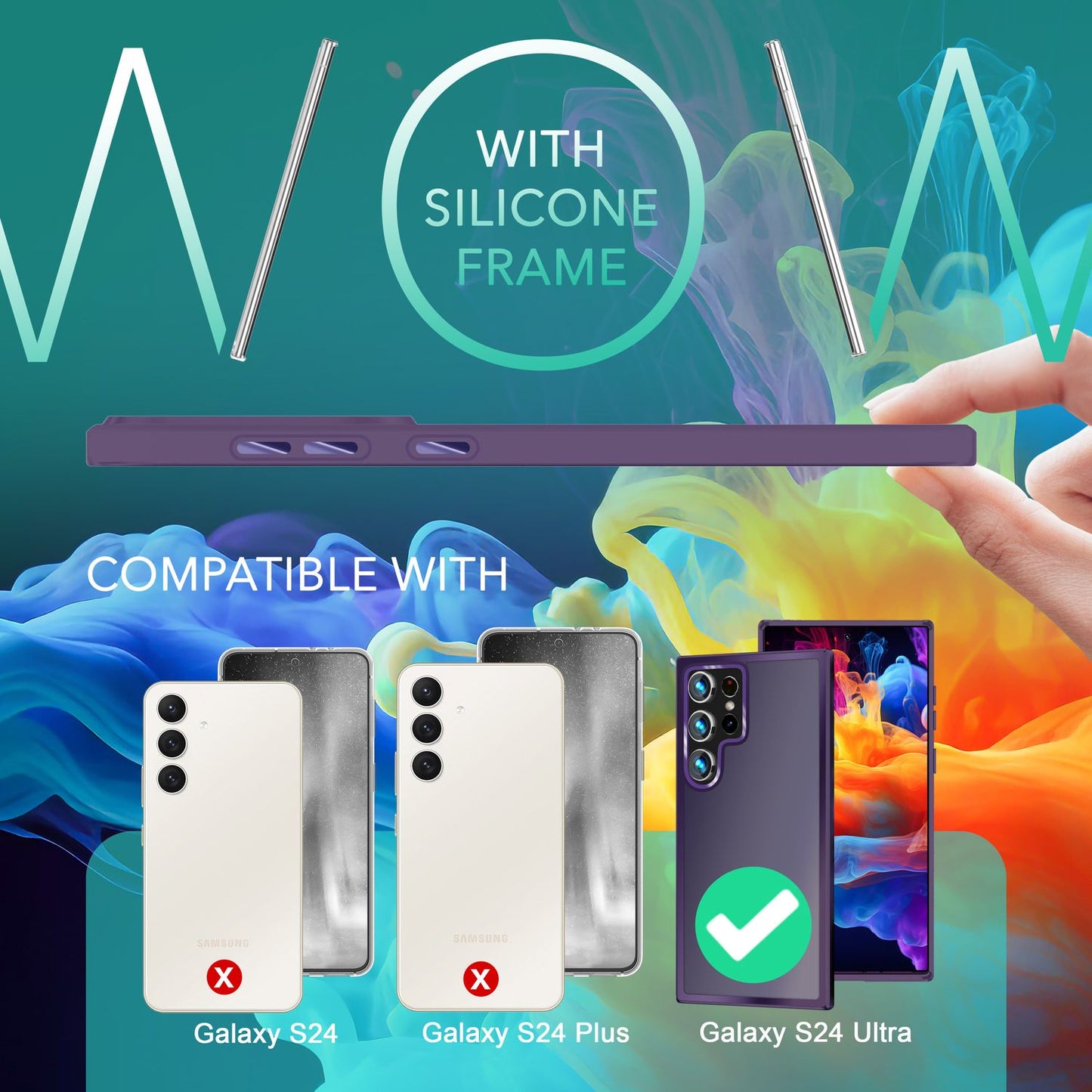 NALIA Matte Hybrid Schutzhülle für Samsung Galaxy S24 Ultra Hülle, Semi-Transparente Harte Rückseite & Fallschutz-Rahmen