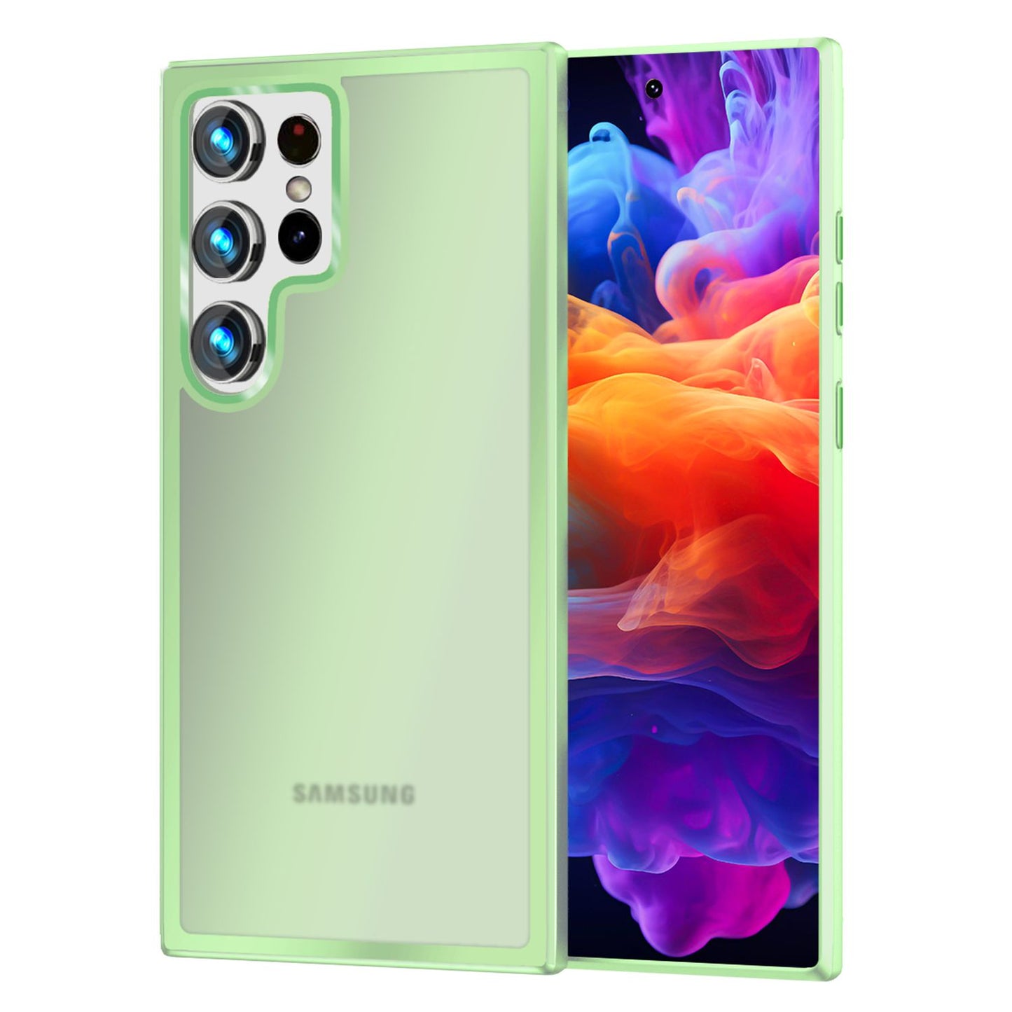 NALIA Matte Hybrid Schutzhülle für Samsung Galaxy S24 Ultra Hülle, Semi-Transparente Harte Rückseite & Fallschutz-Rahmen