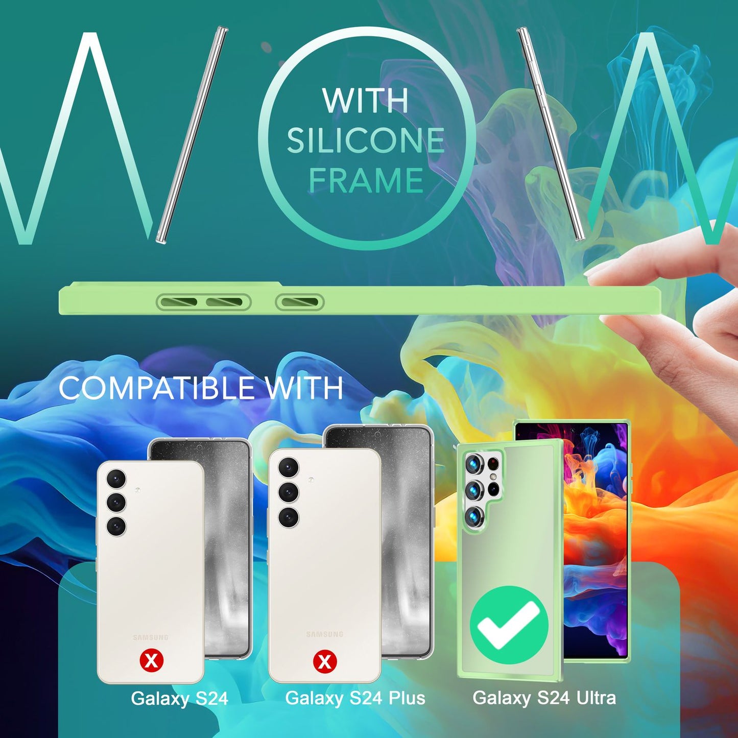 NALIA Matte Hybrid Schutzhülle für Samsung Galaxy S24 Ultra Hülle, Semi-Transparente Harte Rückseite & Fallschutz-Rahmen