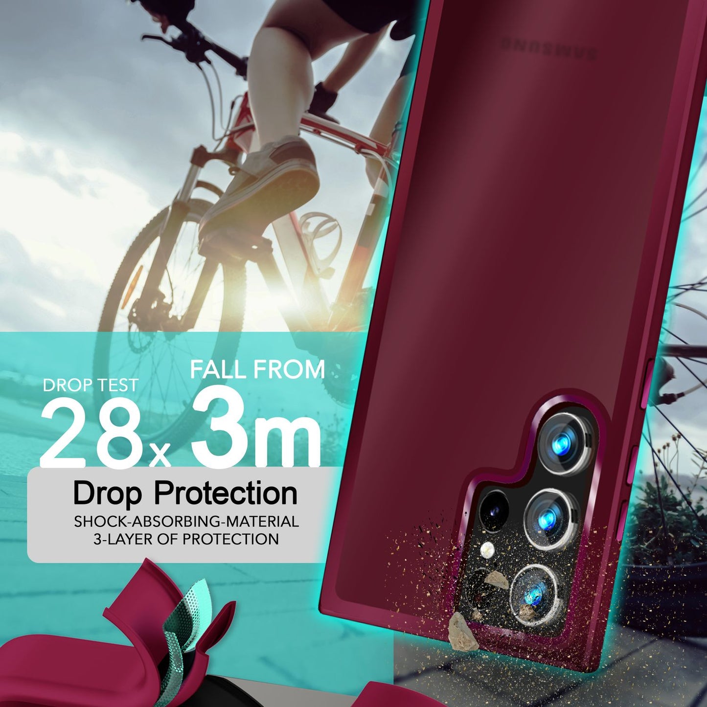 NALIA Matte Hybrid Schutzhülle für Samsung Galaxy S24 Ultra Hülle, Semi-Transparente Harte Rückseite & Fallschutz-Rahmen