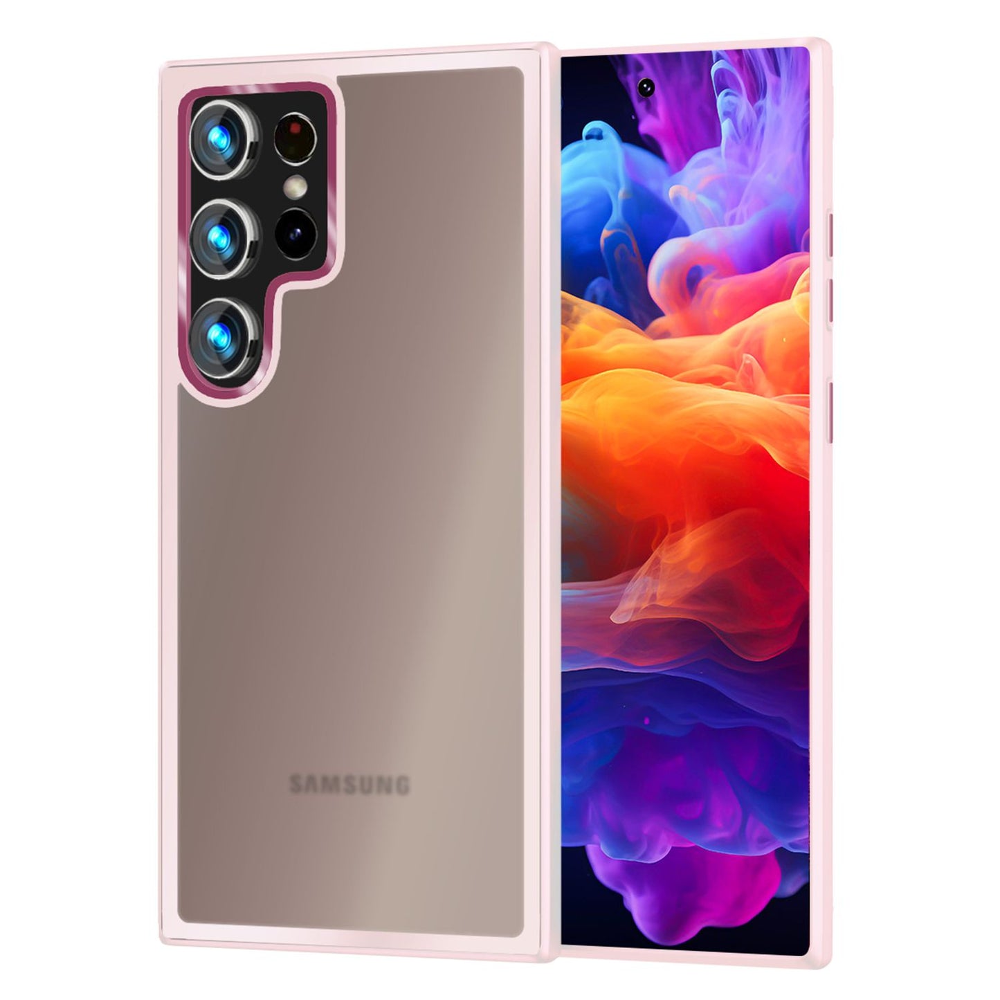 NALIA Matte Hybrid Schutzhülle für Samsung Galaxy S24 Ultra Hülle, Semi-Transparente Harte Rückseite & Fallschutz-Rahmen