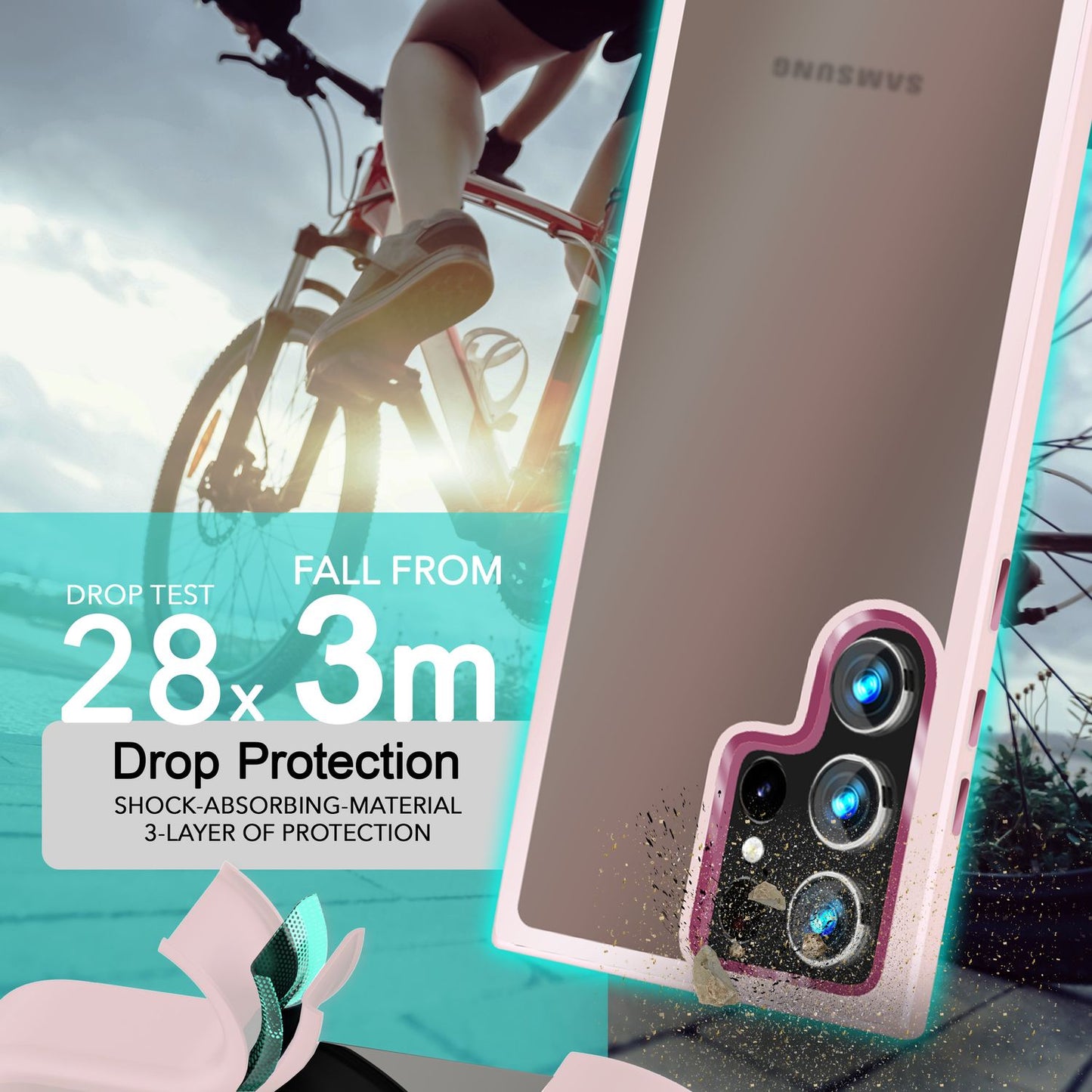 NALIA Matte Hybrid Schutzhülle für Samsung Galaxy S24 Ultra Hülle, Semi-Transparente Harte Rückseite & Fallschutz-Rahmen