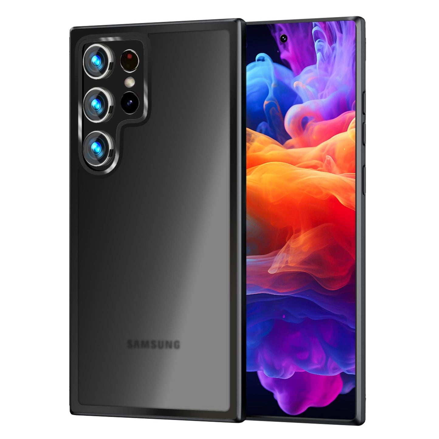 NALIA Matte Hybrid Schutzhülle für Samsung Galaxy S24 Ultra Hülle, Semi-Transparente Harte Rückseite & Fallschutz-Rahmen