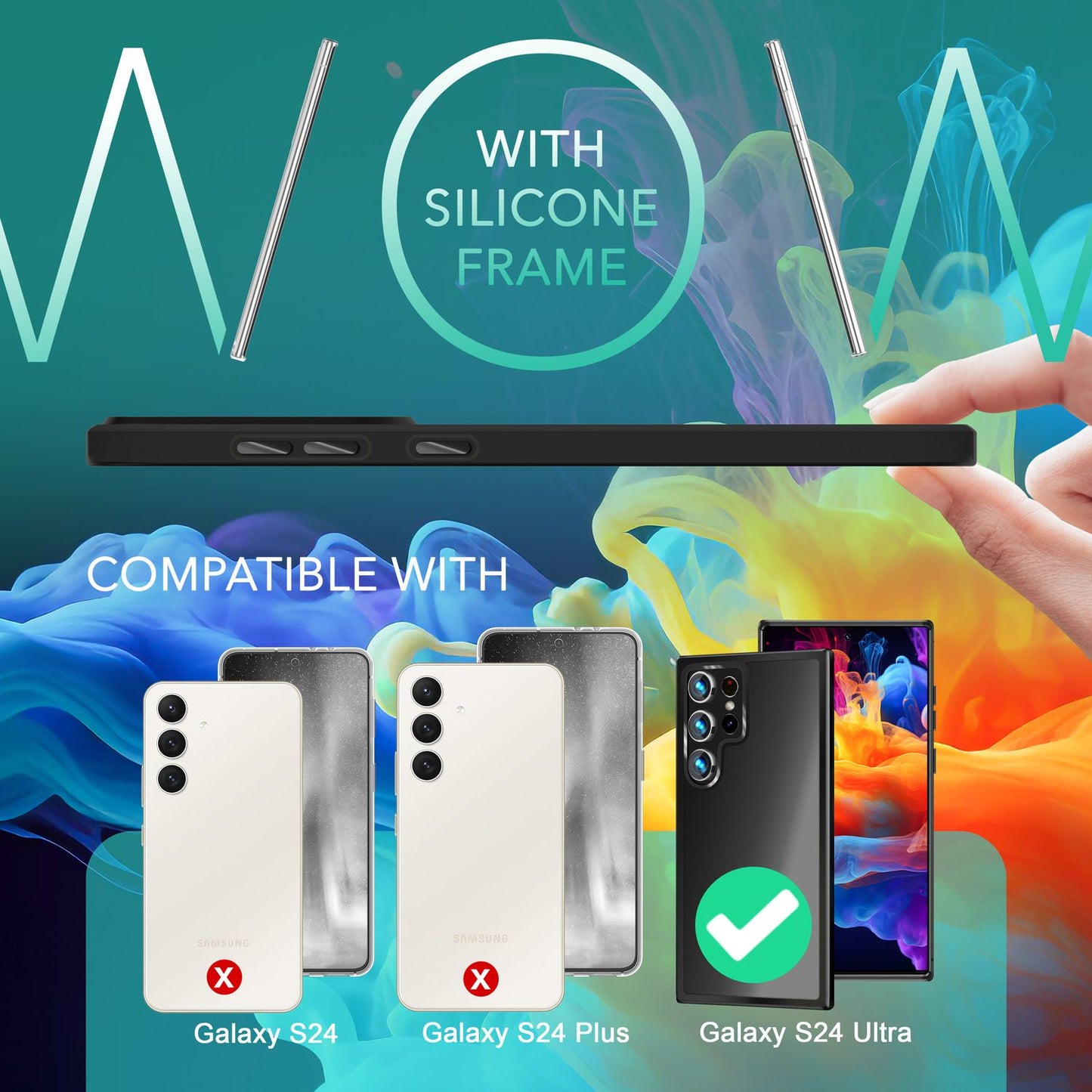 NALIA Matte Hybrid Schutzhülle für Samsung Galaxy S24 Ultra Hülle, Semi-Transparente Harte Rückseite & Fallschutz-Rahmen