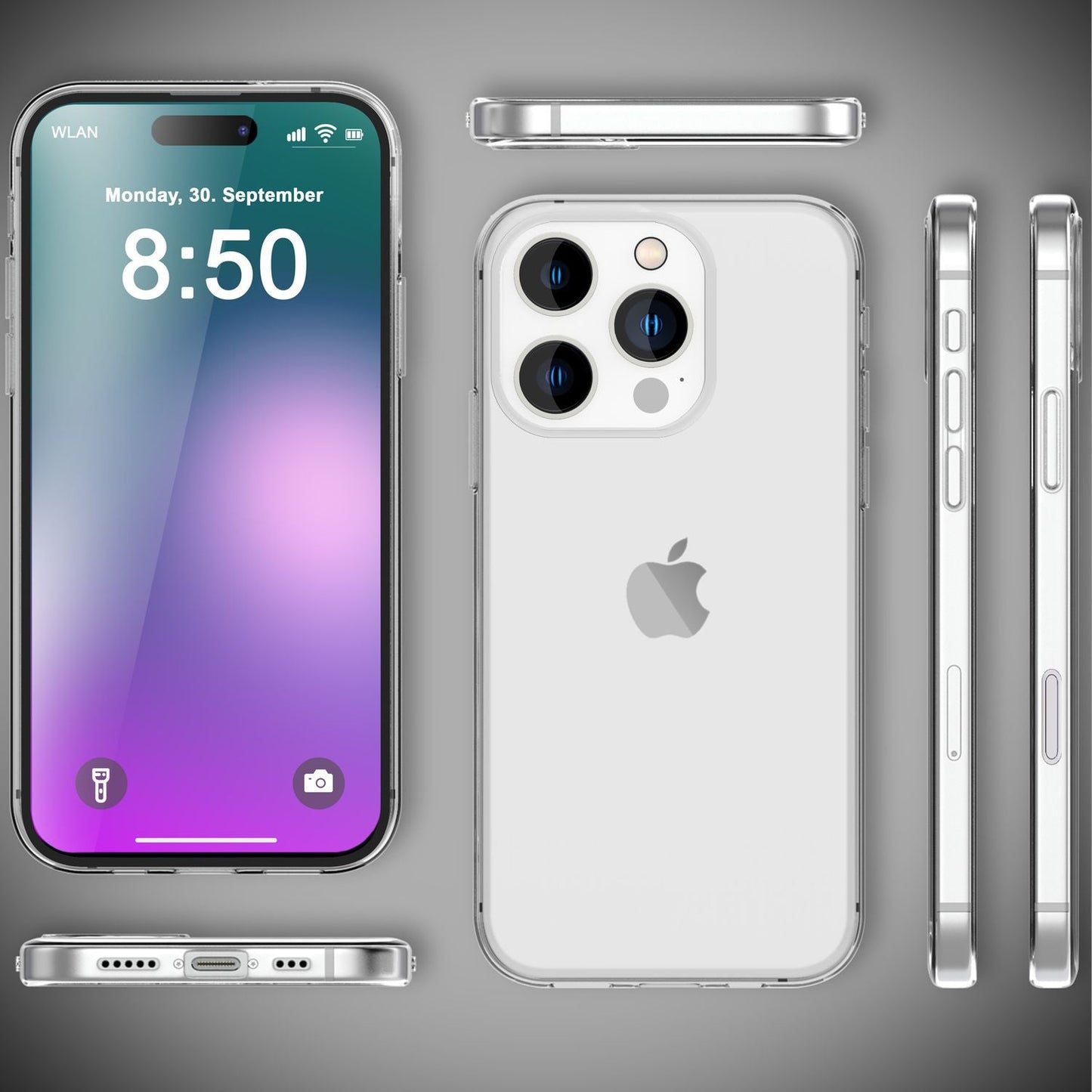 NALIA Transparente Silikonhülle für iPhone 16 Pro Max, Durchsichtige Schutzhülle, Anti-Gelb Handyhülle, Klare Hülle