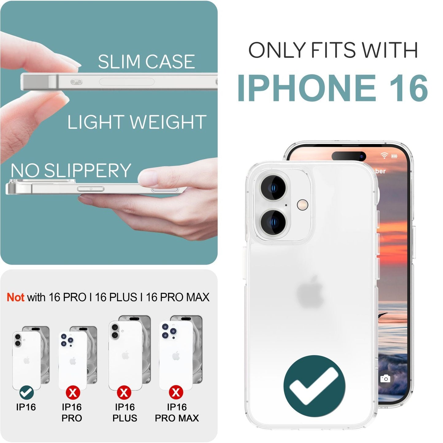 Husă acrilică mată NALIA pentru iPhone 16, husă de protecție semitransparentă anti-amprentă, husă de telefon semi-clară