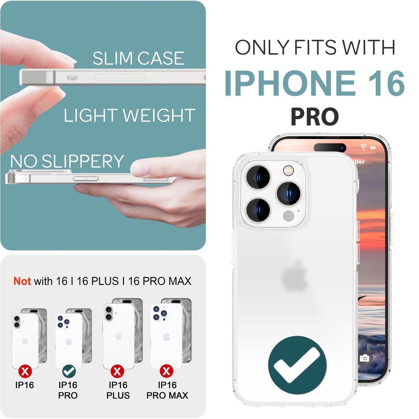 NALIA Matte Acryl Hülle für iPhone 16 Pro, Semi-Transparente Anti-Fingerabdruck Schutzhülle, Halb Klare Handyhülle