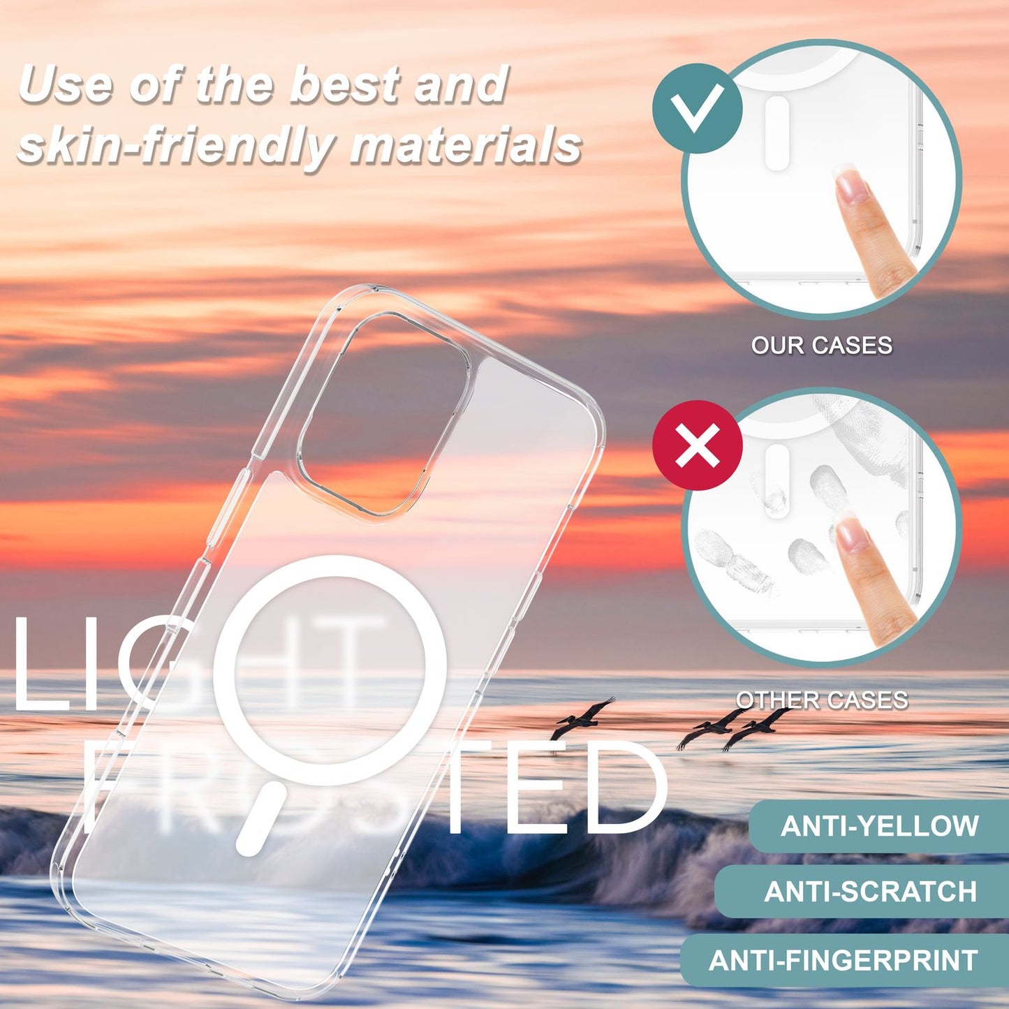 Etui akrylowe NALIA Matte MagPower – pierścień MagSafe, rozmiar pasujący do iPhone'a 16, odporne na odciski palców