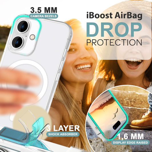 NALIA Matte MagPower Acryl Hülle für iPhone 16 Plus, mit MagSafe Ring, Semi-Transparente Anti-Fingerabdruck Handyhülle