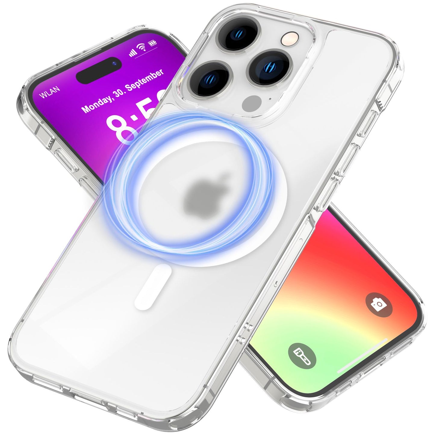 NALIA Matte MagPower Acryl Hülle für iPhone 16 Pro, mit MagSafe Ring, Semi-Transparente Anti-Fingerabdruck Handyhülle