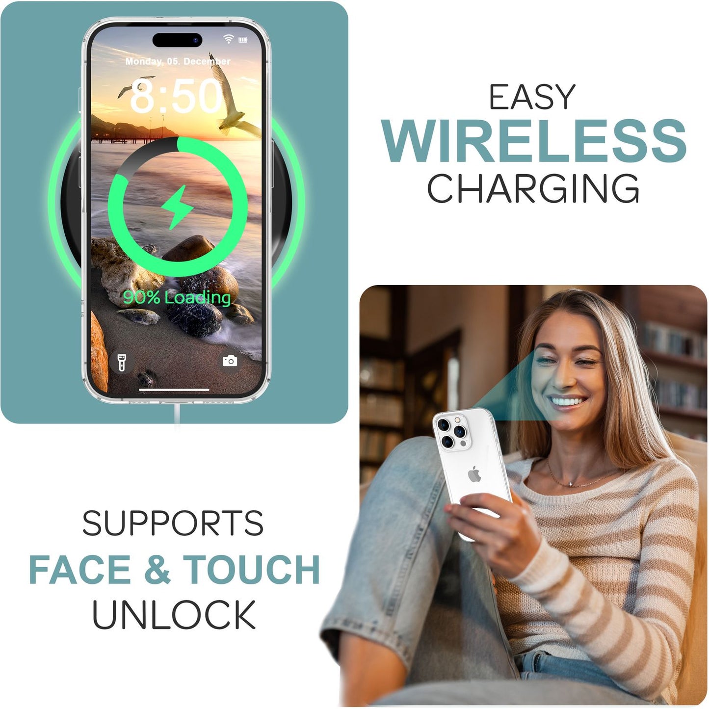 NALIA Klare 360° Schutzhülle für iPhone 16 Pro, Transparente Rundum Hülle Stabiler Komplettschutz, Full-Cover Handyhülle