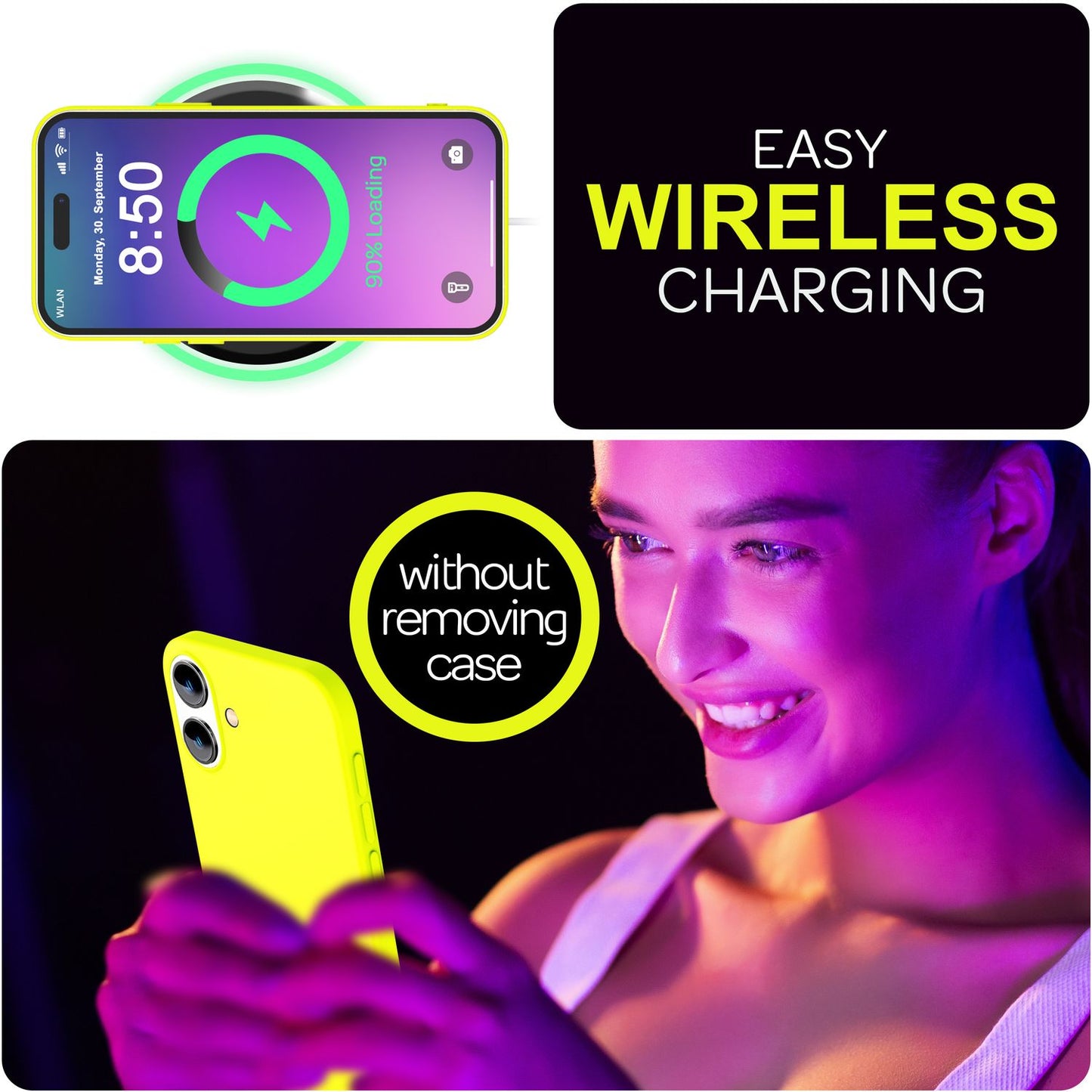 NALIA Bunte Neon Silikonhülle für iPhone 16, Hülle mit Intensiver Farbe, Rutschfeste Handyhülle, Soft Slim Cover