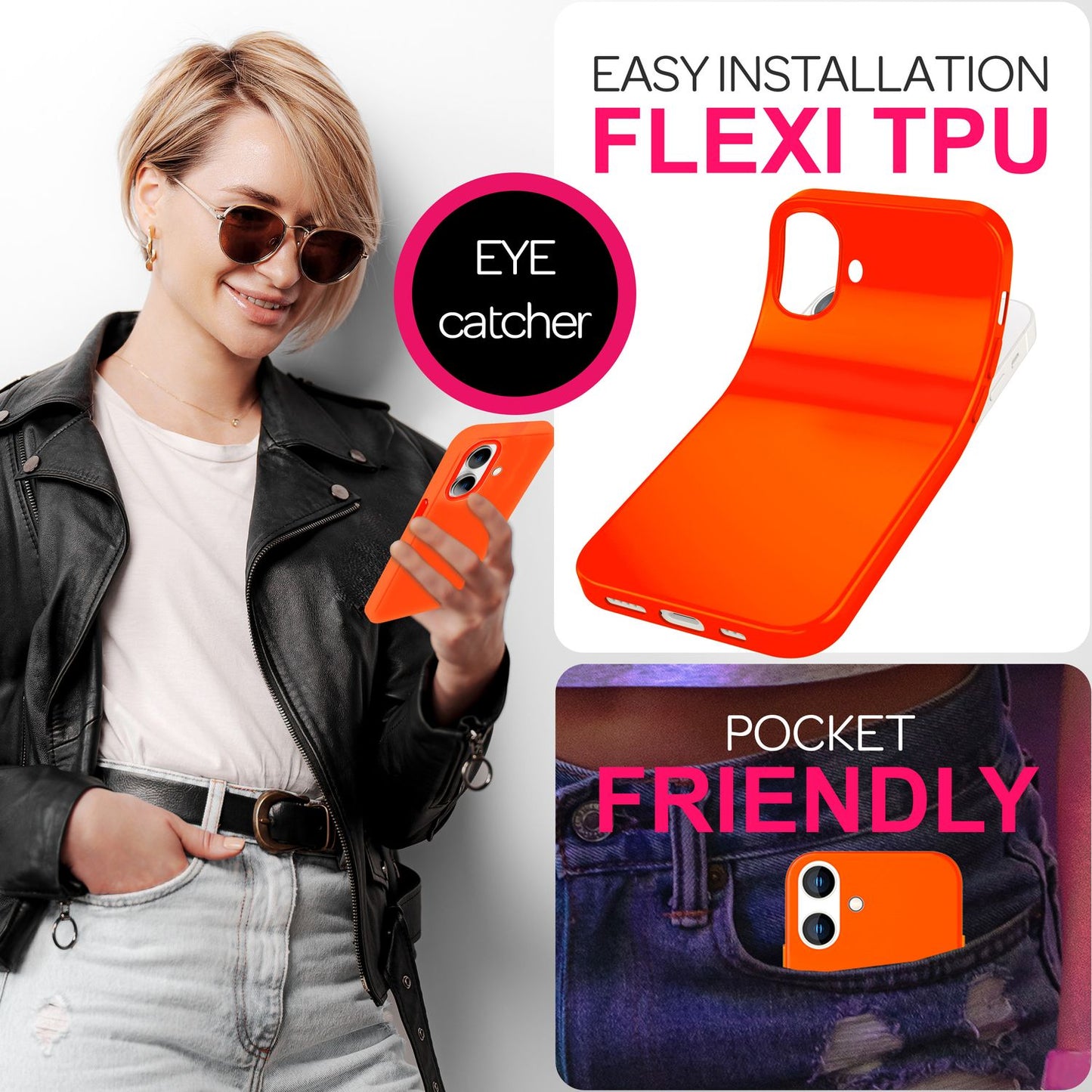 NALIA Bunte Neon Silikonhülle für iPhone 16, Hülle mit Intensiver Farbe, Rutschfeste Handyhülle, Soft Slim Cover