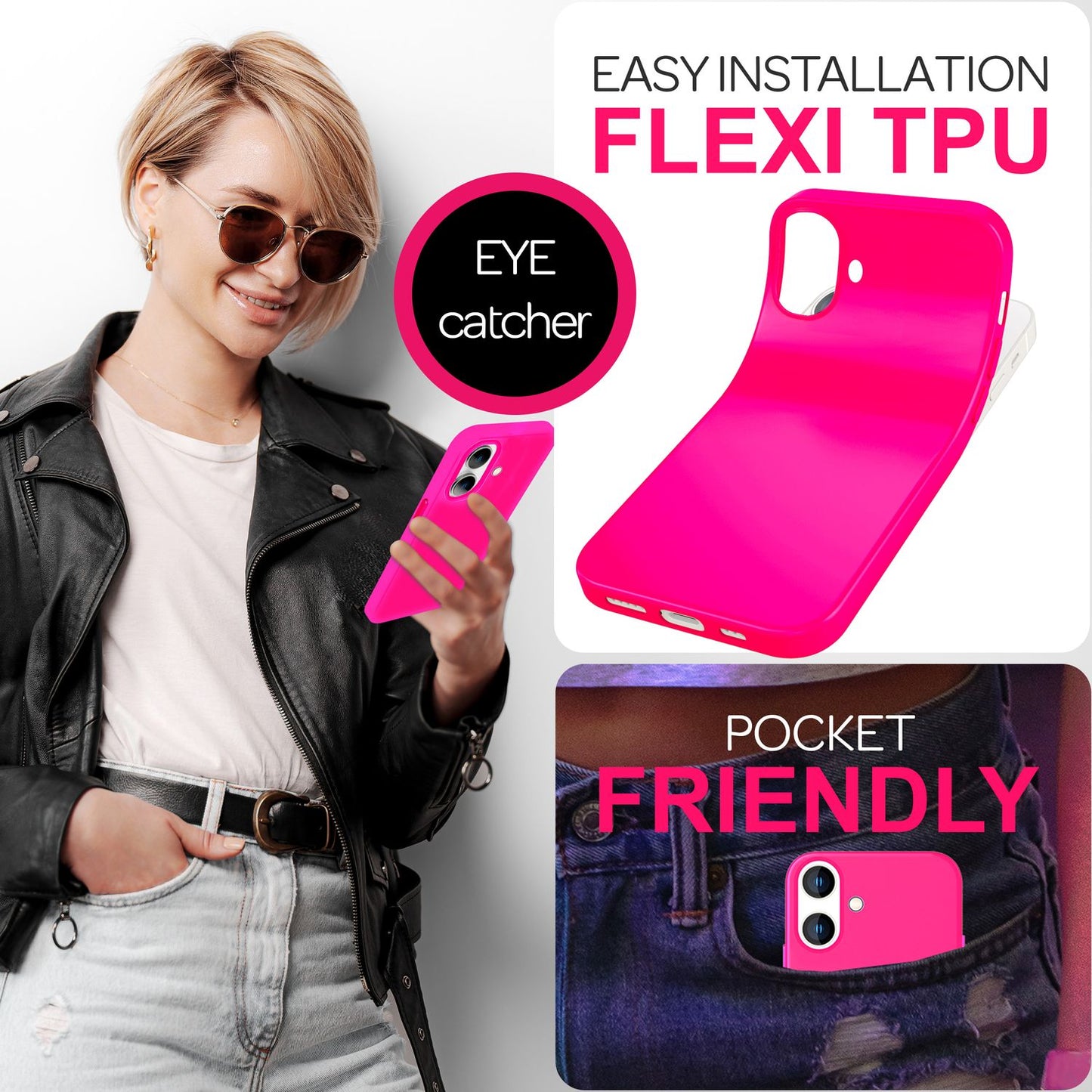 NALIA Bunte Neon Silikonhülle für iPhone 16, Hülle mit Intensiver Farbe, Rutschfeste Handyhülle, Soft Slim Cover