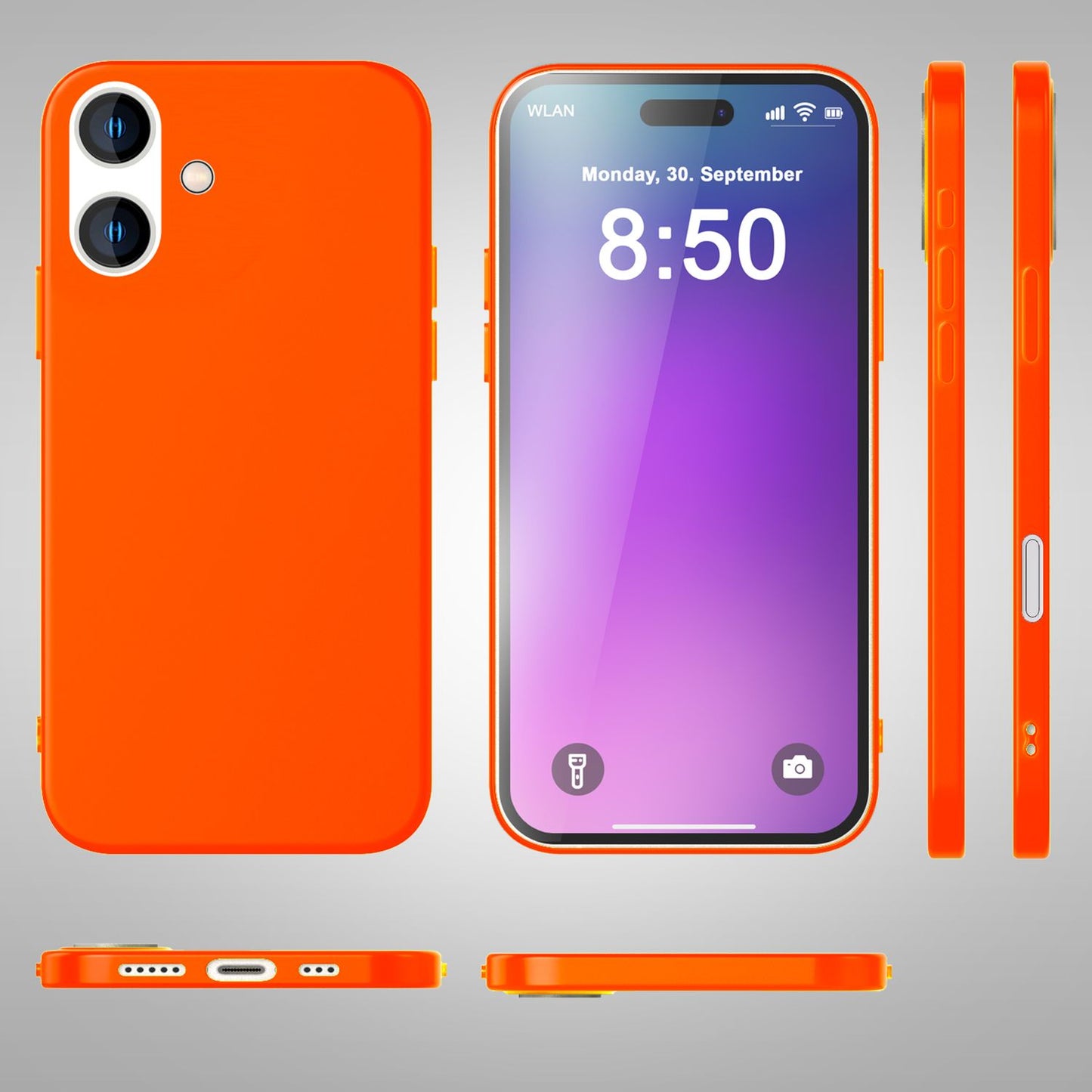 NALIA NeonShock Case - Neonfarbenes Silikoncover, TPU Material, Kompatibel Mit iPhone 16 Plus